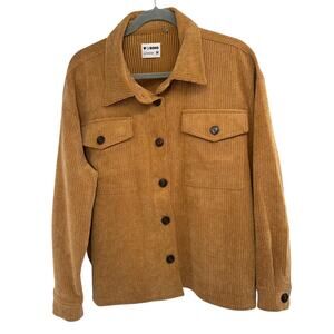 Ci SONO Outerwear Gold Corduroy Button Down Shacket Medium